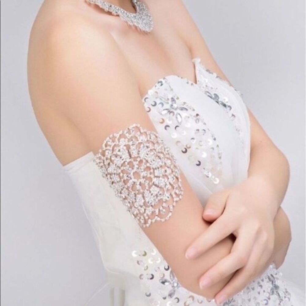 Statement rhinestone bracelet for special occasion